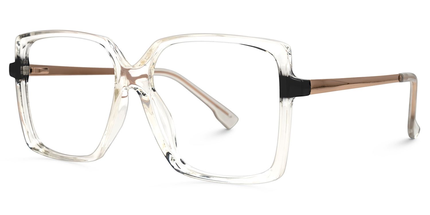 Ebru - Square Crystal Eyeglasses | Vooglam Front View