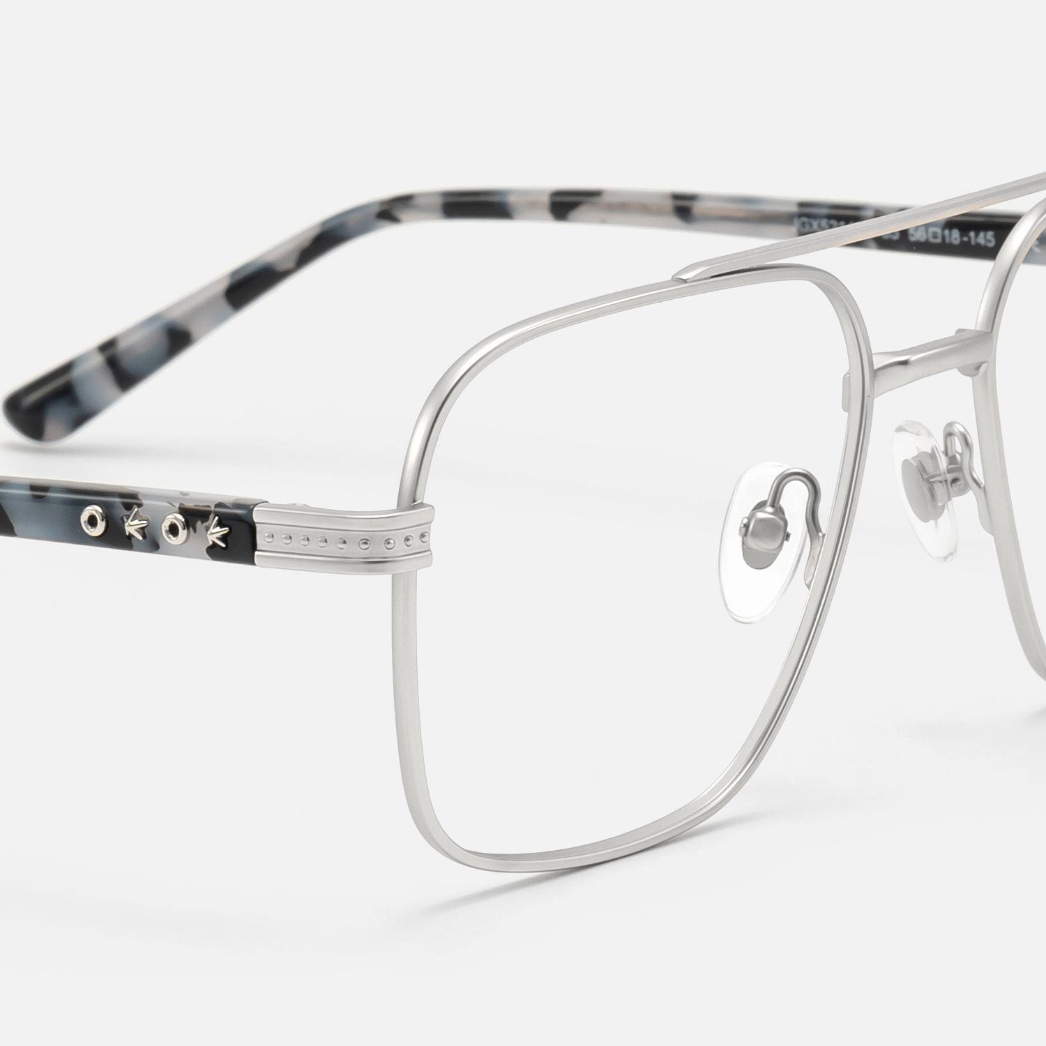 Kovar - Silver Double Bridge Metal Aviator | Vooglam Design Details