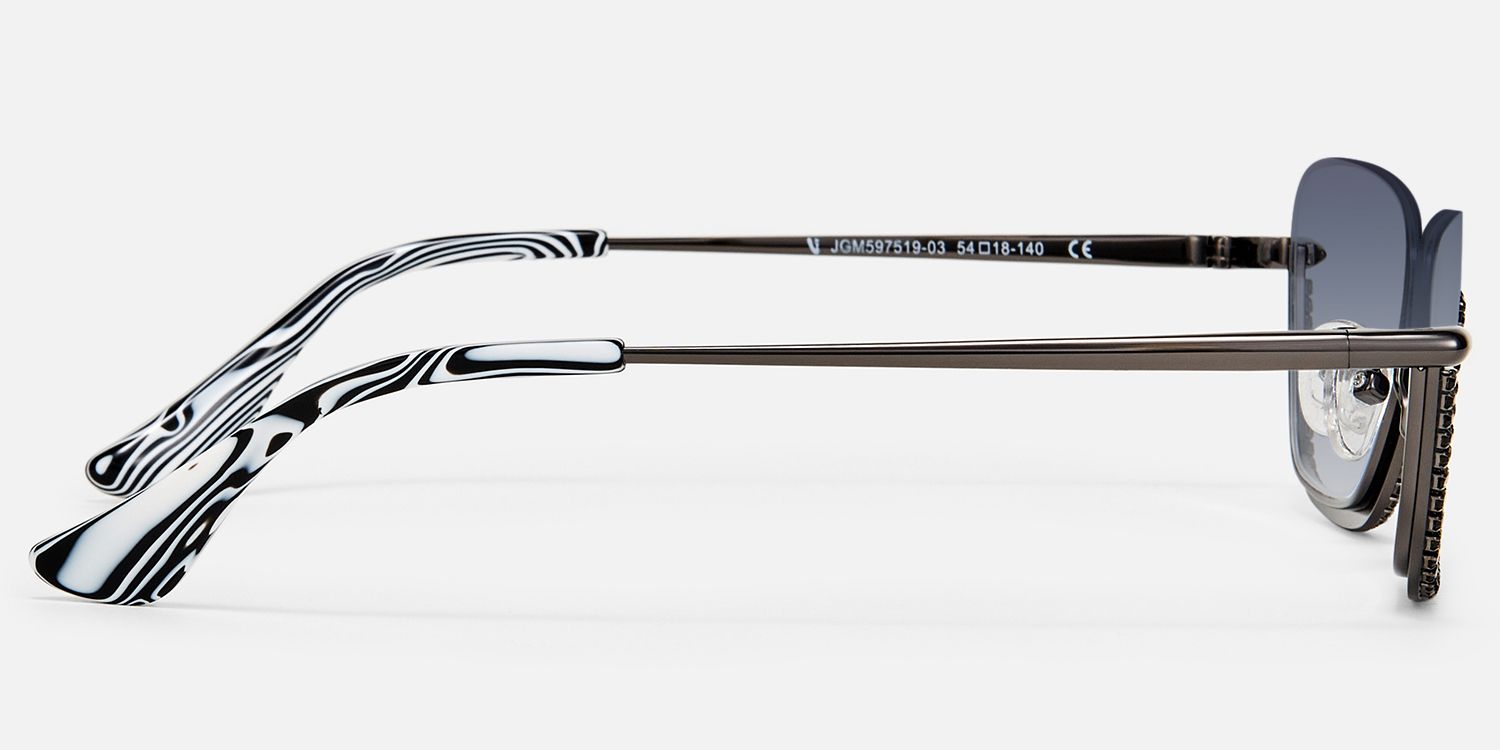 Viva - Cat Eye Black Sunglasses | Vooglam Side View