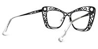 Adita - Cat Eye Black Eyeglasses | Vooglam Side View