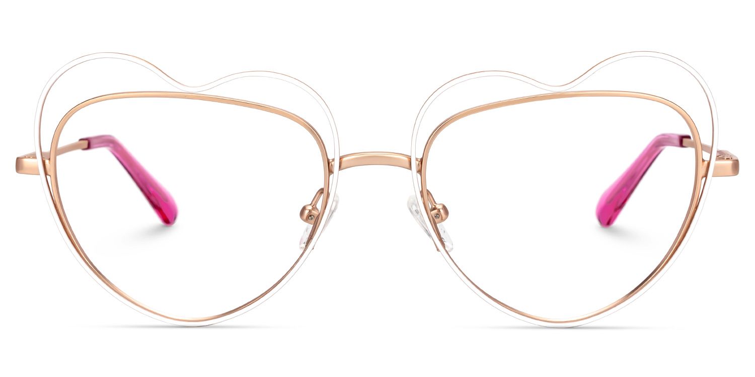 Fidelio - Heart White Eyeglasses | Vooglam Angle View