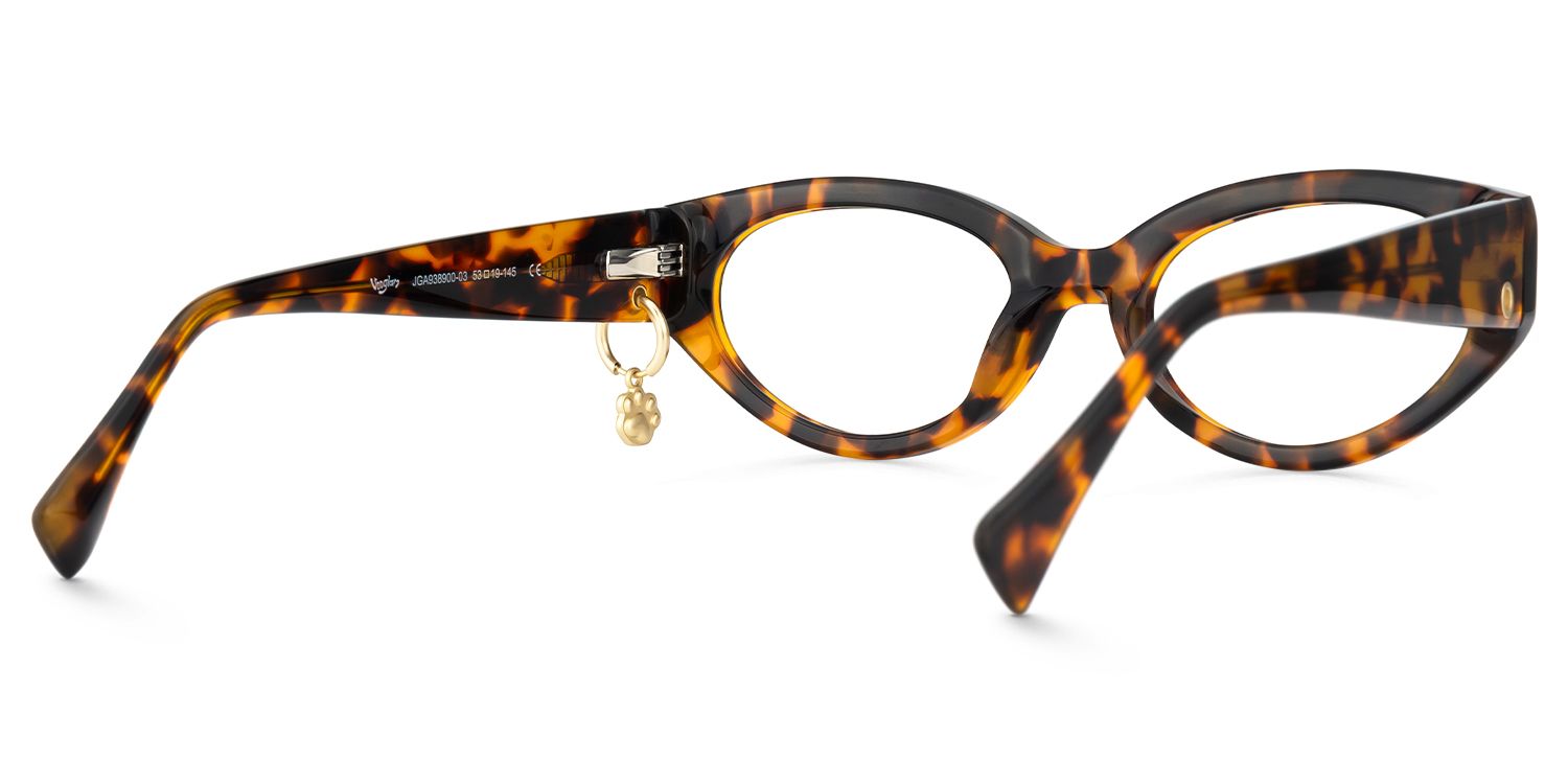 Meow - Cat Eye Tortoise Eyeglasses | Vooglam Side View