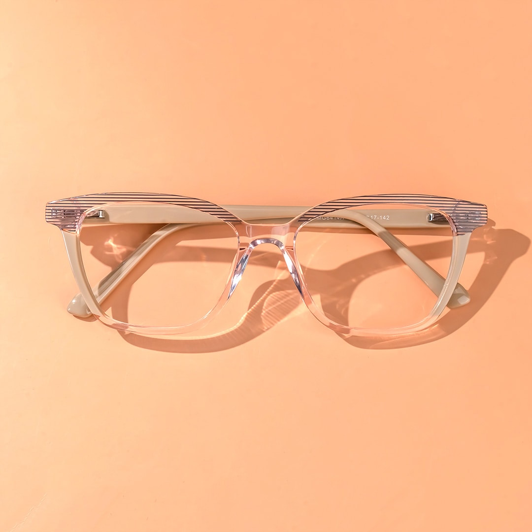 Eastmund Rectangle Champagne Eyeglasses Vooglam