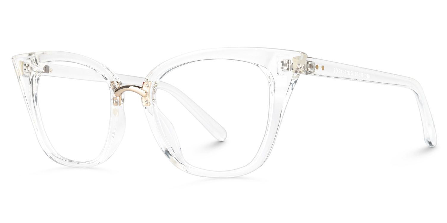 Tacita - Cat Eye Clear Glasses Modern Retro Twist | Vooglam Front View