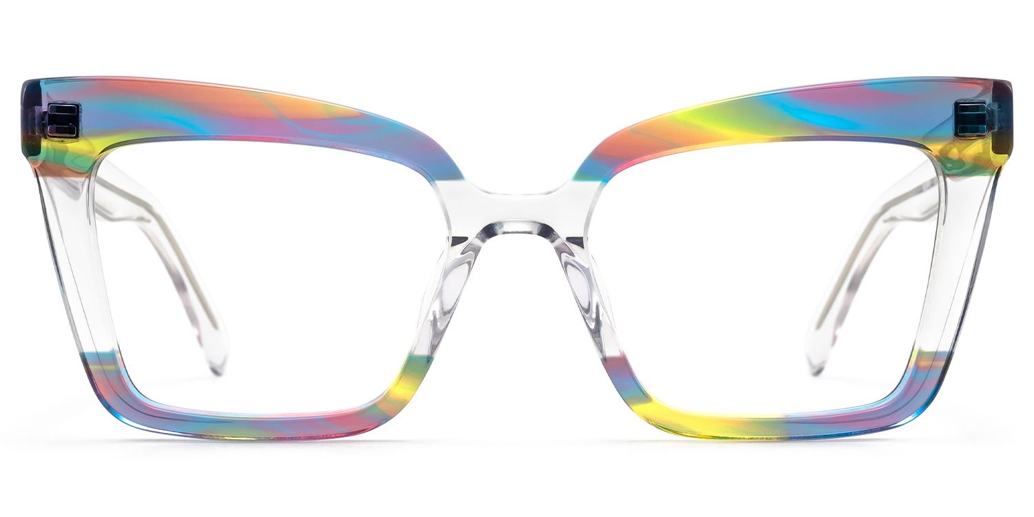 Galarza - Rectangle Multicolor Eyeglasses by Vooglam - Angle View