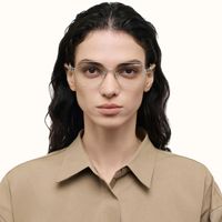 The Architect - Rectangle Silver Eyeglasses | Vooglam On Model 1
