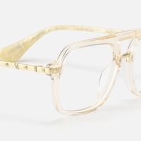 Marfa - Transparent Yellow Aviator Glasses | Vooglam Design Details