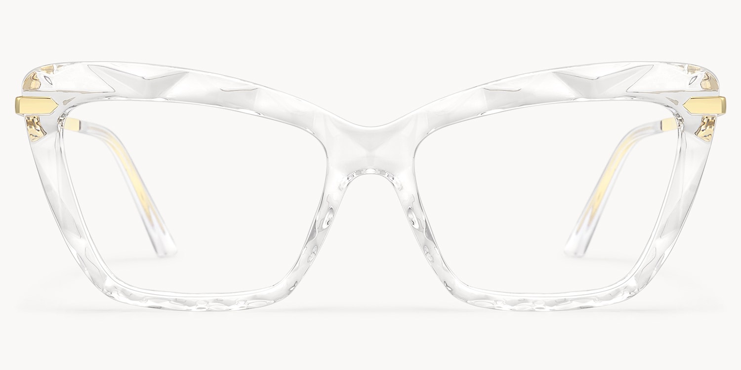 Annie - Clear Rectangle Crystal Frame Eyeglasses - 1