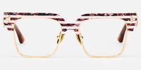 Nathifa - Browline Pattern Eyeglasses | Vooglam Angle View