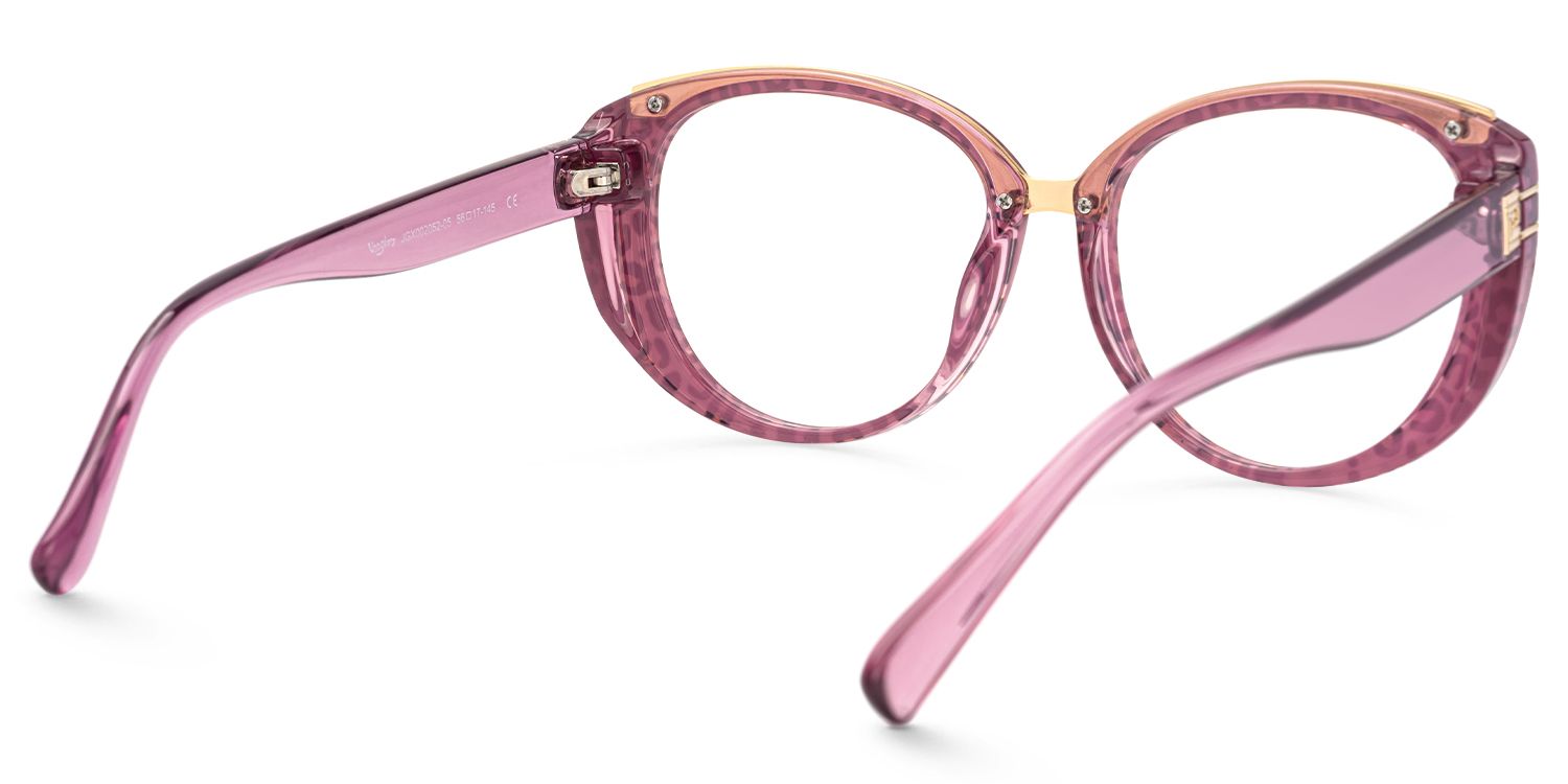Bessie - Oval Animal Eyeglasses Cheetah Style | Vooglam Side View