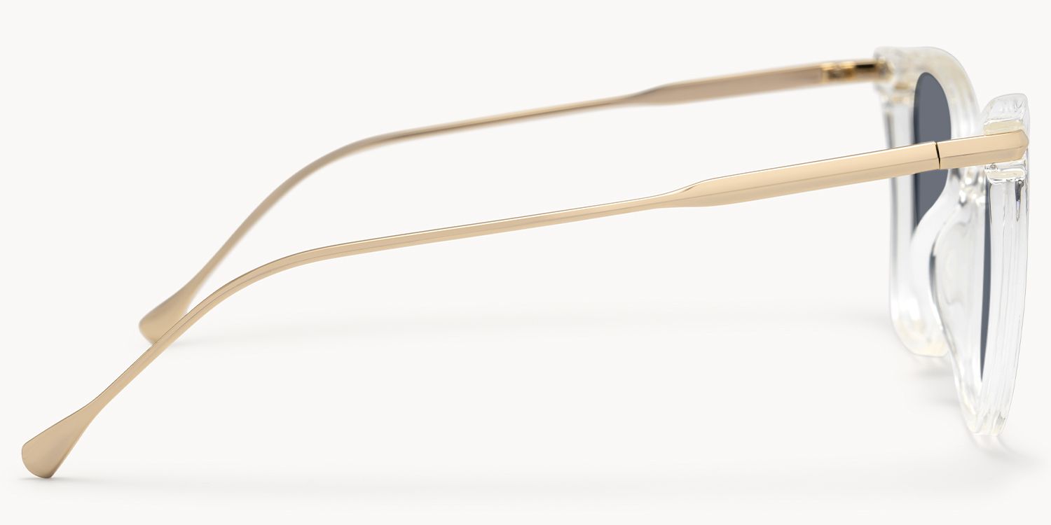 Hilary Clear Butterfly Prescription Sunglasses by Vooglam - Side View