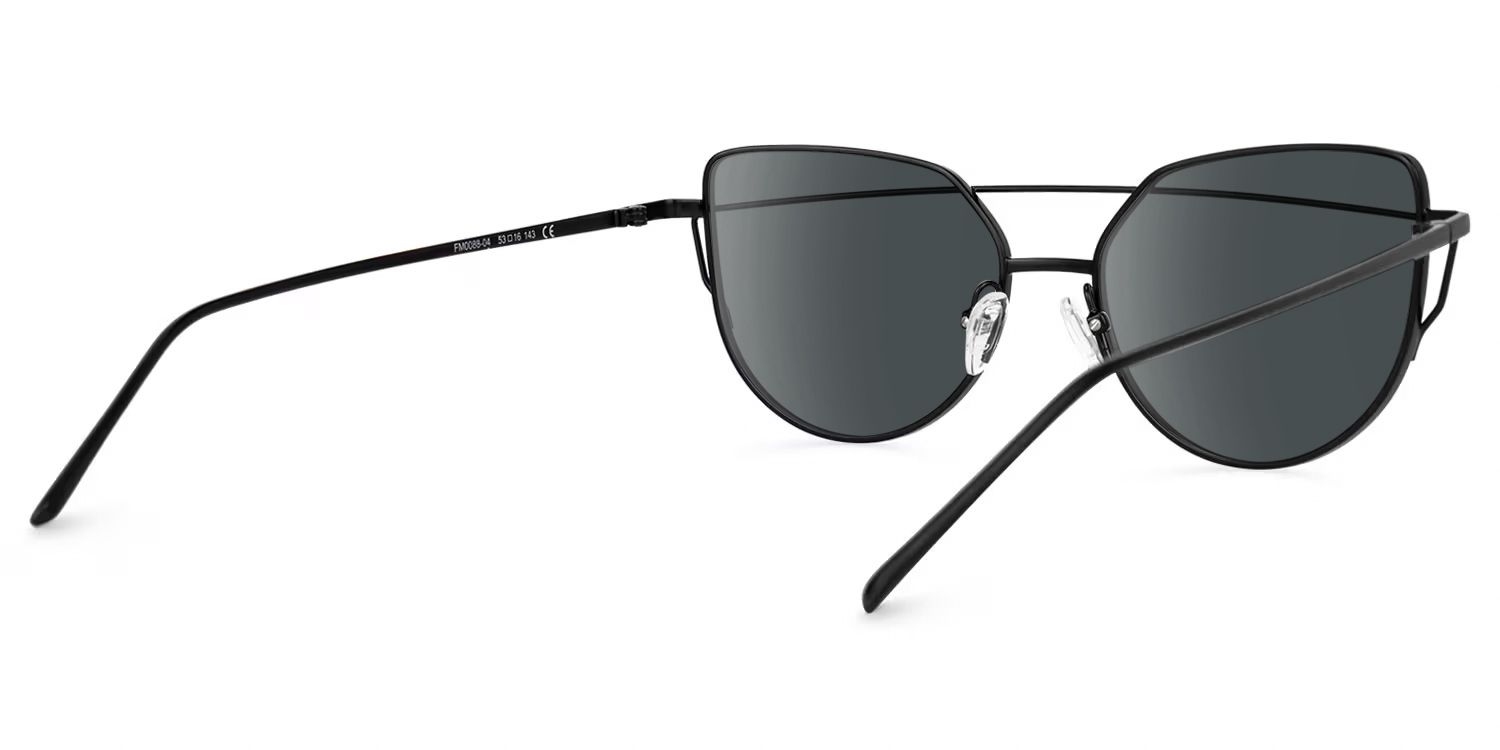 Selina - Aviator Black Sunglasses | Vooglam Side View