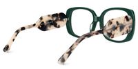 Elisaveta - Rectangle Green Eyeglasses | Vooglam Side View