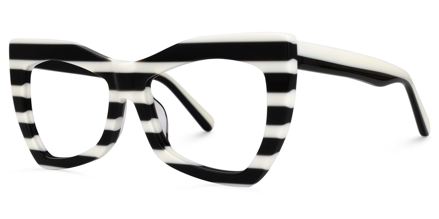 Payne - Geometric Black/White Eyeglasses | Vooglam Front View