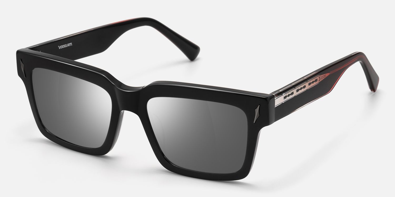 Razor - Dark Rimmed Mirror Sunglasses | Vooglam Front View