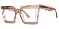 Ekkeko - Square Brown Eyeglasses | Vooglam Front View