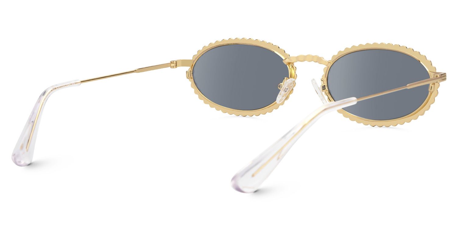 Fergie - Oval Gold Sunglasses | Vooglam Side View