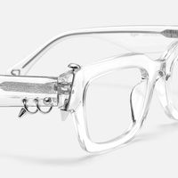 Sabrina - Rectangle Crystal Acetate Eyeglasses | Vooglam Design Details