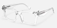 Spike - Rectangle Transparent Eyeglasses | Vooglam Front View