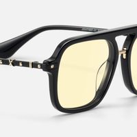 Marfa - Black Acetate Yellow Sunglasses | Vooglam Design Details