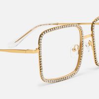 Kafele - Square Gold Eyeglasses | Vooglam Design Details