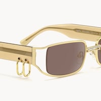 Riff - Rectangle Gold Sunglasses - 4