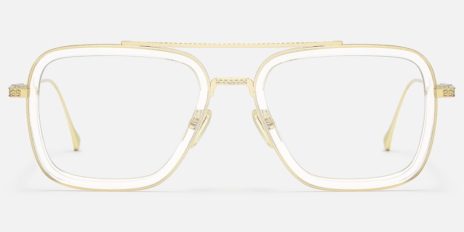 Alvira - Clear Aviator Glasses Gold Frame product detail 2