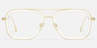 Alvira - Clear Aviator Glasses | Vooglam Angle View