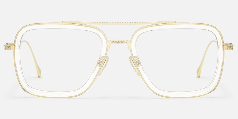 Alvira - Clear Aviator Glasses Gold Frame