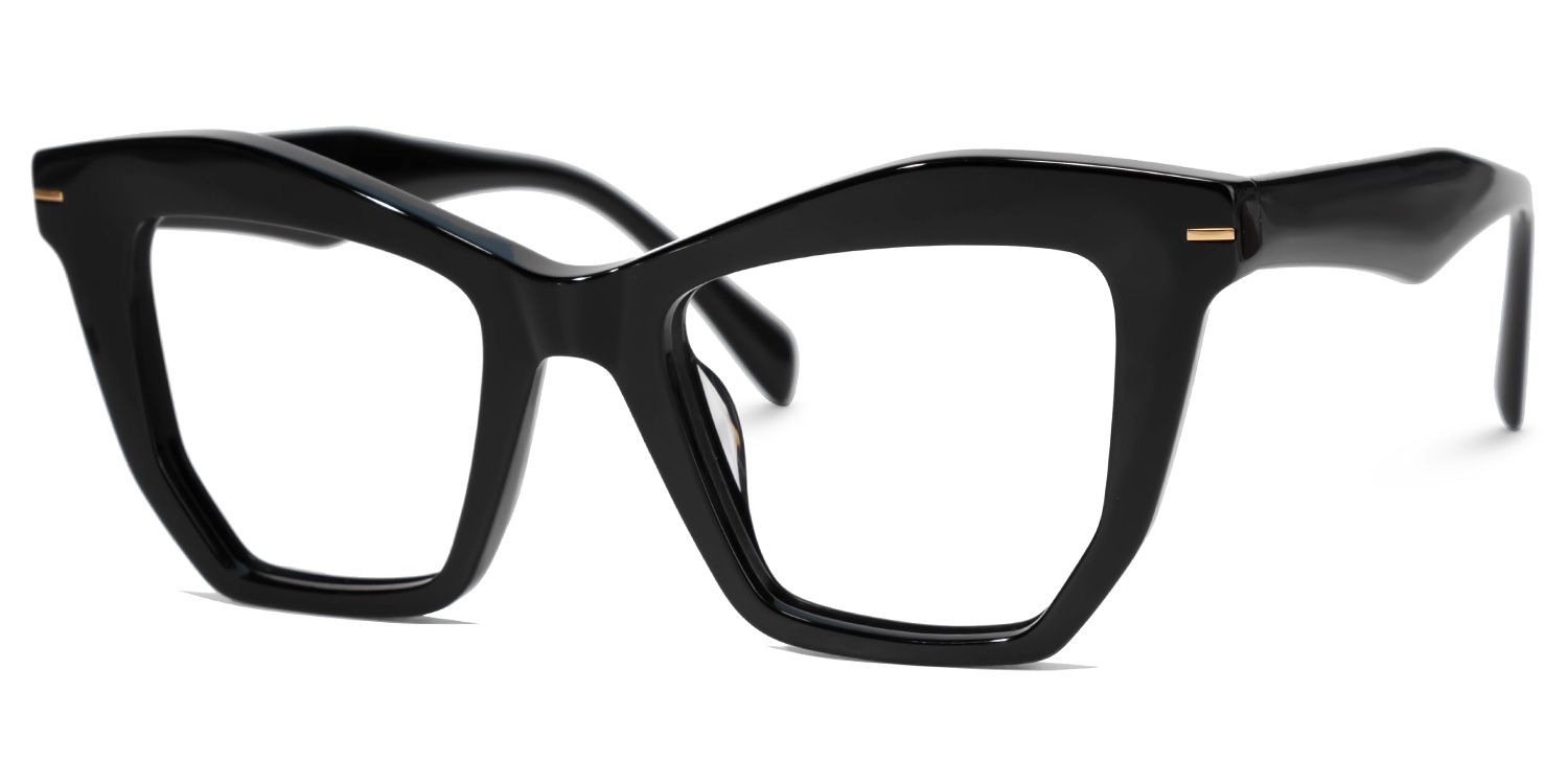 Sheldon - Geometric Black Eyeglasses | Vooglam Front View