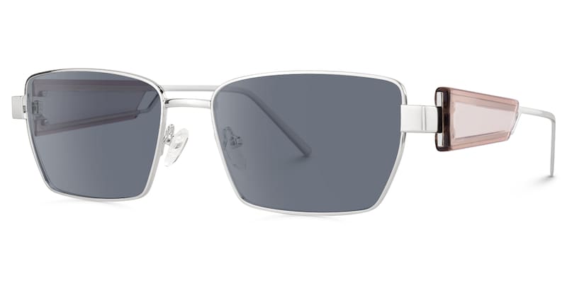 Rogue - Rectangle Silver Sunglasses