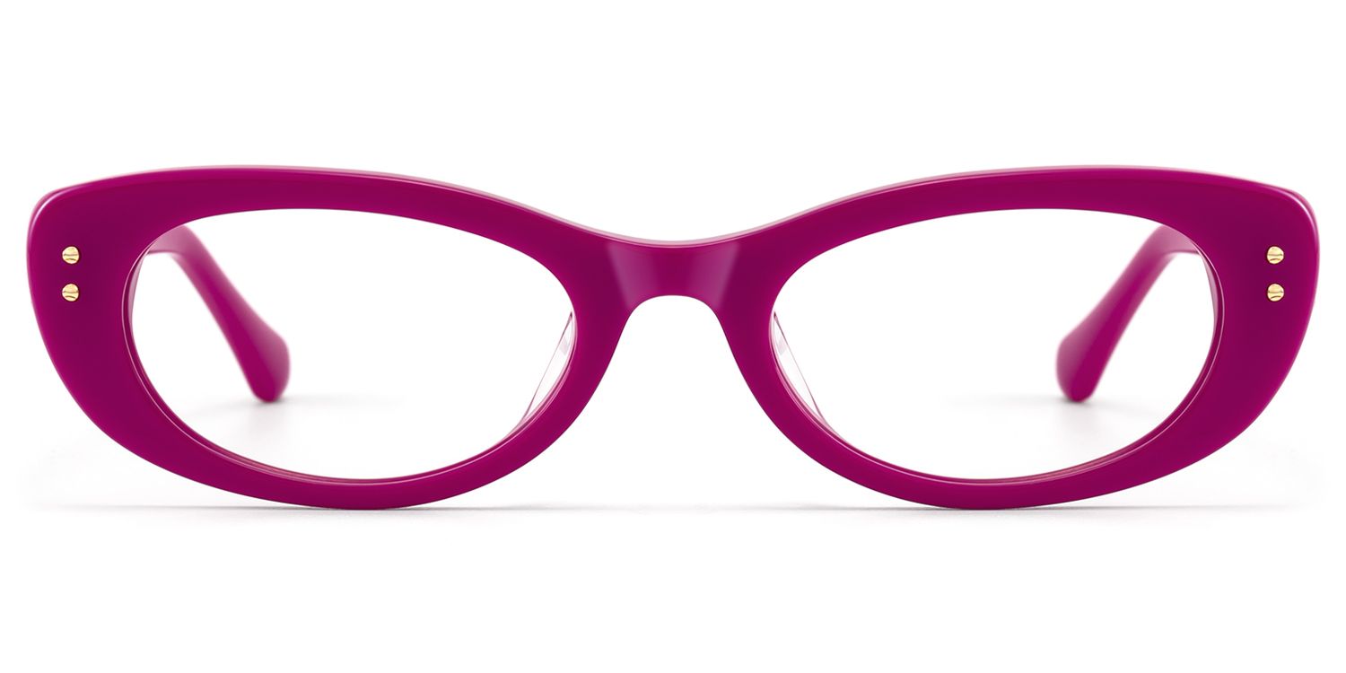 Frame Size of Ginza - Magenta Acetate Y2K Narrow Cat Eye Glasses | Vooglam