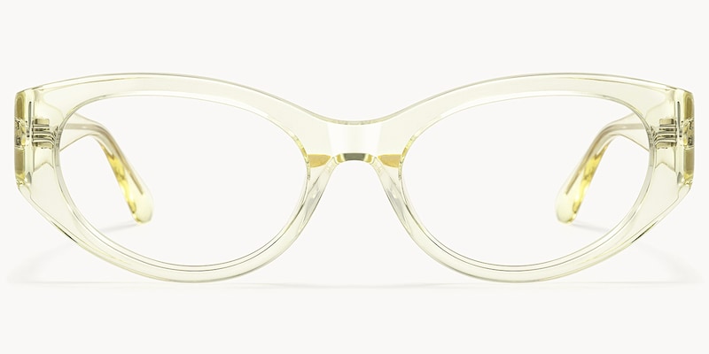 Drizzle - Oval Yellow Eyeglasses