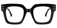 Najwa - Square Black Eyeglasses | Vooglam Angle View