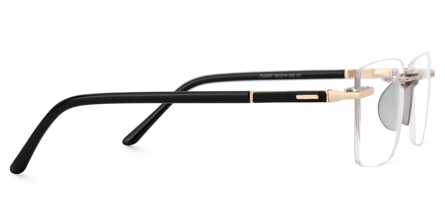 Falcon - Rectangle Gold Eyeglasses | Vooglam 4