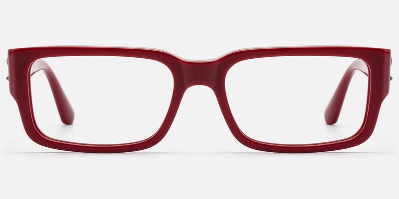Drexen - Dark Cherry Red Rectangle Eyeglasses | Vooglam