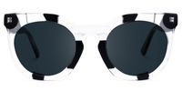 Deiondre - Round Crystal/Black Sunglasses | Vooglam Angle View