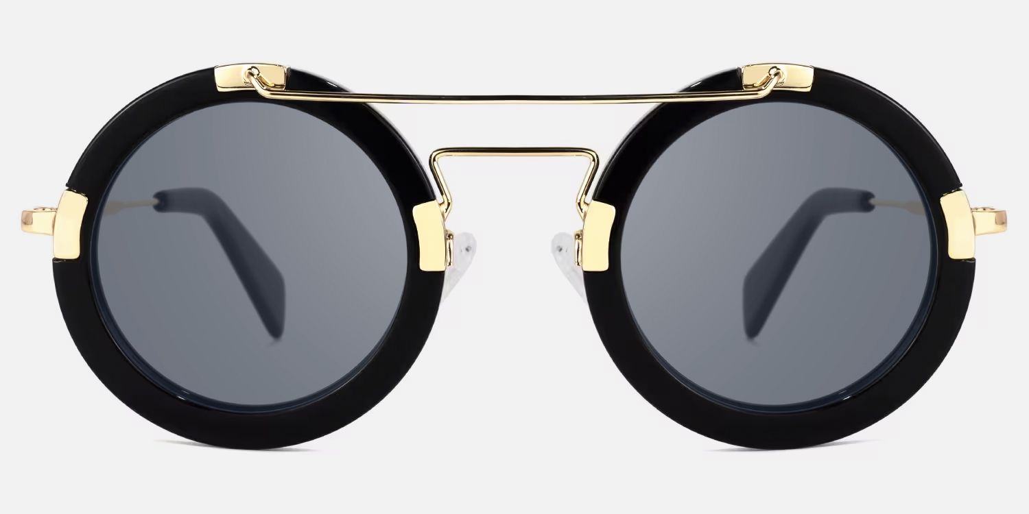Perkins - Steam Punk Black and Gold Sunglasses | Vooglam Angle View