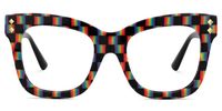 Faustyna - Square Multicolor Eyeglasses | Vooglam Angle View