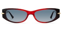 Erica - Rectangle Red Sunglasses - 1