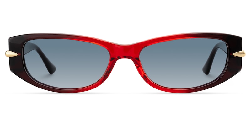Erica - Rectangle Red Sunglasses