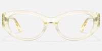 Drizzle - Oval Yellow Eyeglasses | Vooglam Angle View