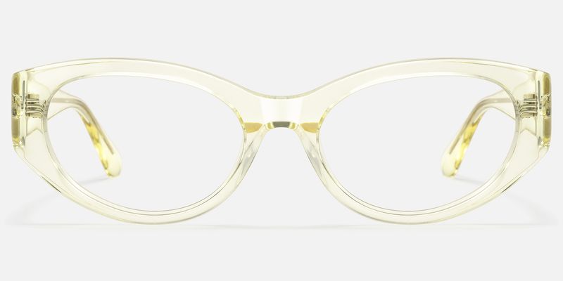 Drizzle - Oval Yellow Eyeglasses