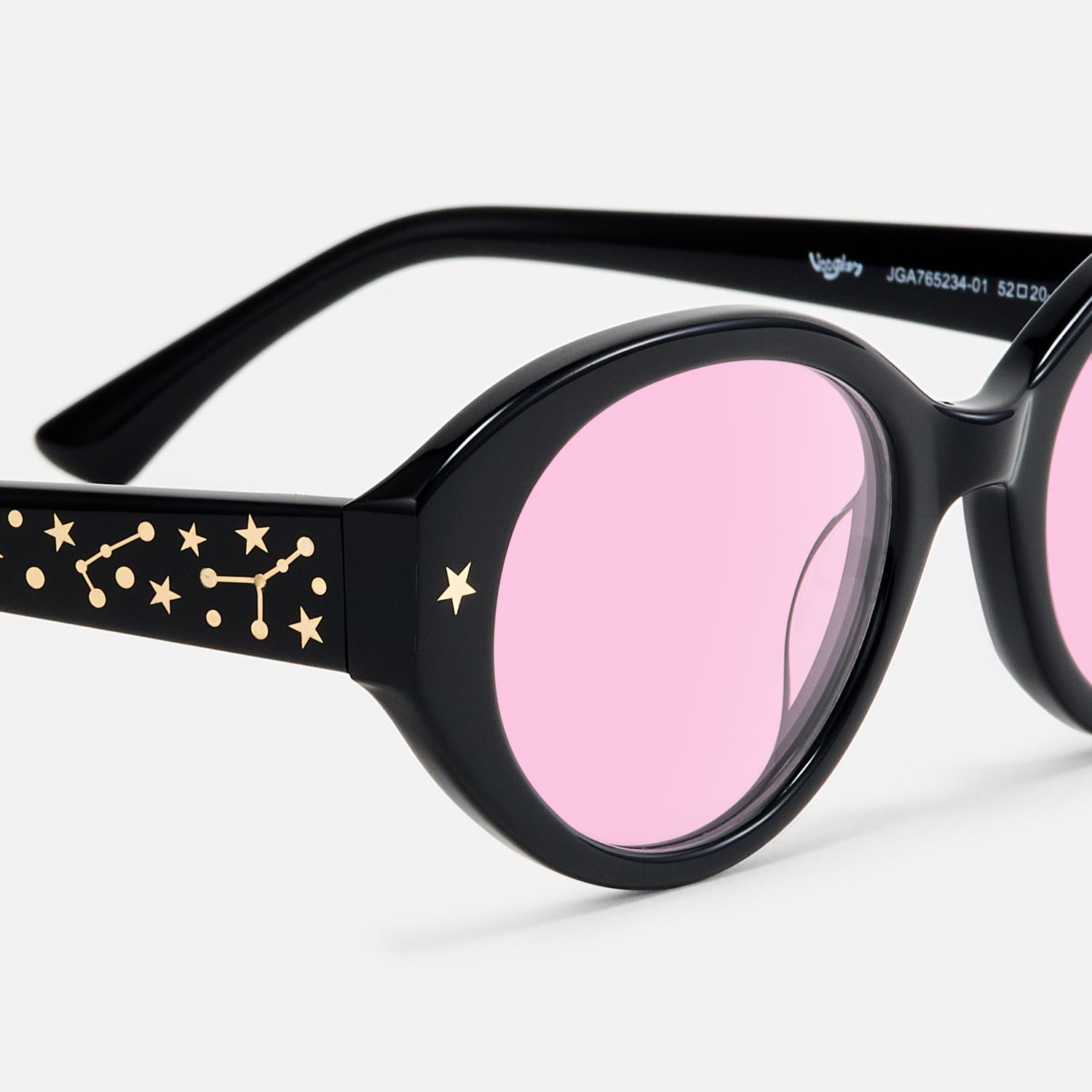 Starlust - Oval Black Sunglasses | Vooglam Design Details