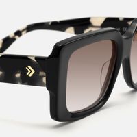 Kente - Rectangle Black Sunglasses | Vooglam Design Details