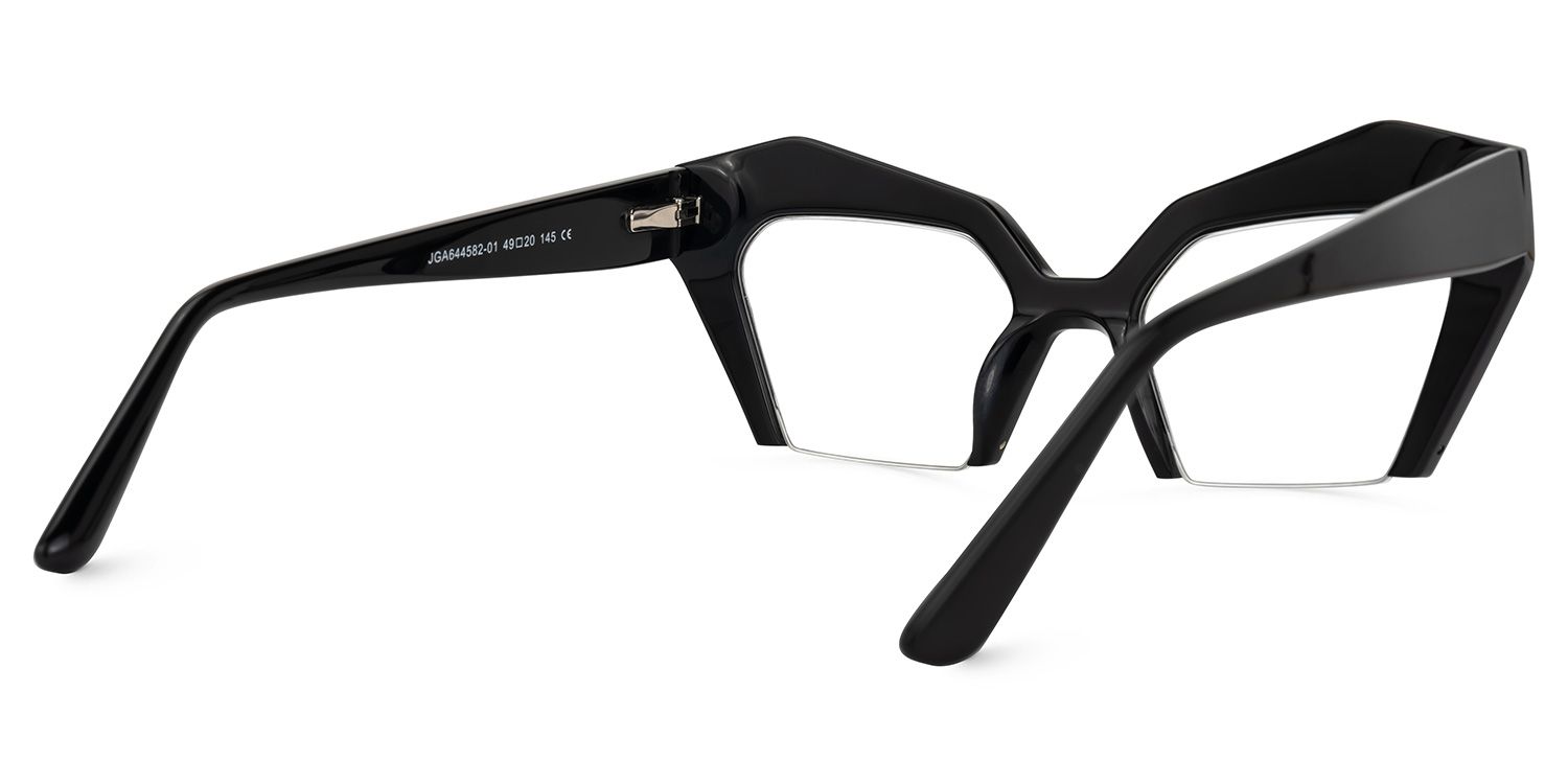 Aeneas - Cat Eye Black Eyeglasses | Vooglam Side View