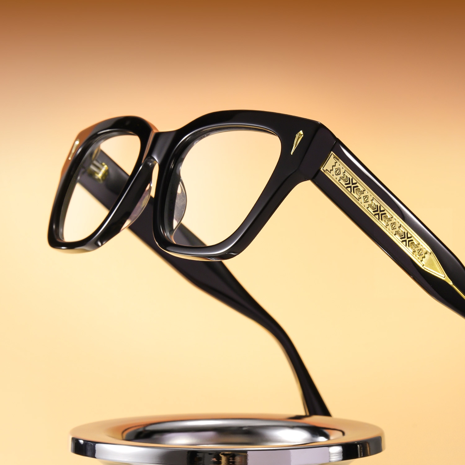 Asante - Square Black Eyeglasses - 1