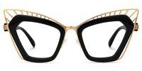 Deiter - Cat Eye Black/Gold Eyeglasses | Vooglam Angle View