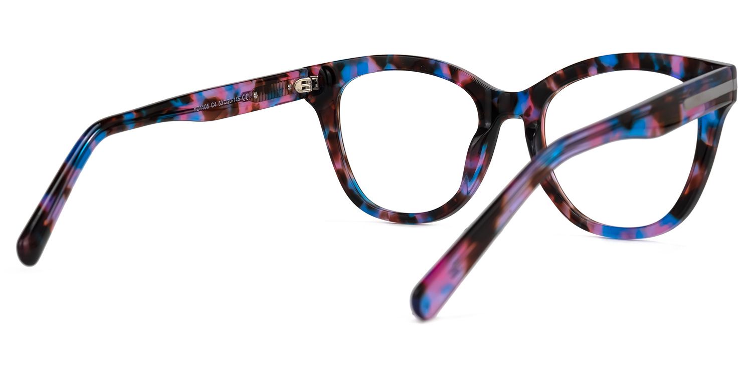 Edmund - Cat Eye Floral Eyeglasses by Vooglam - Side View