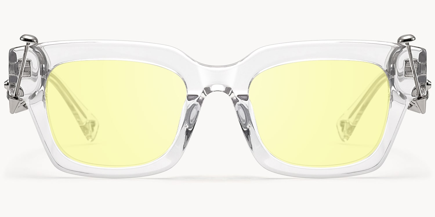 Sabrina - Rectangle Crystal Sunglasses - 1